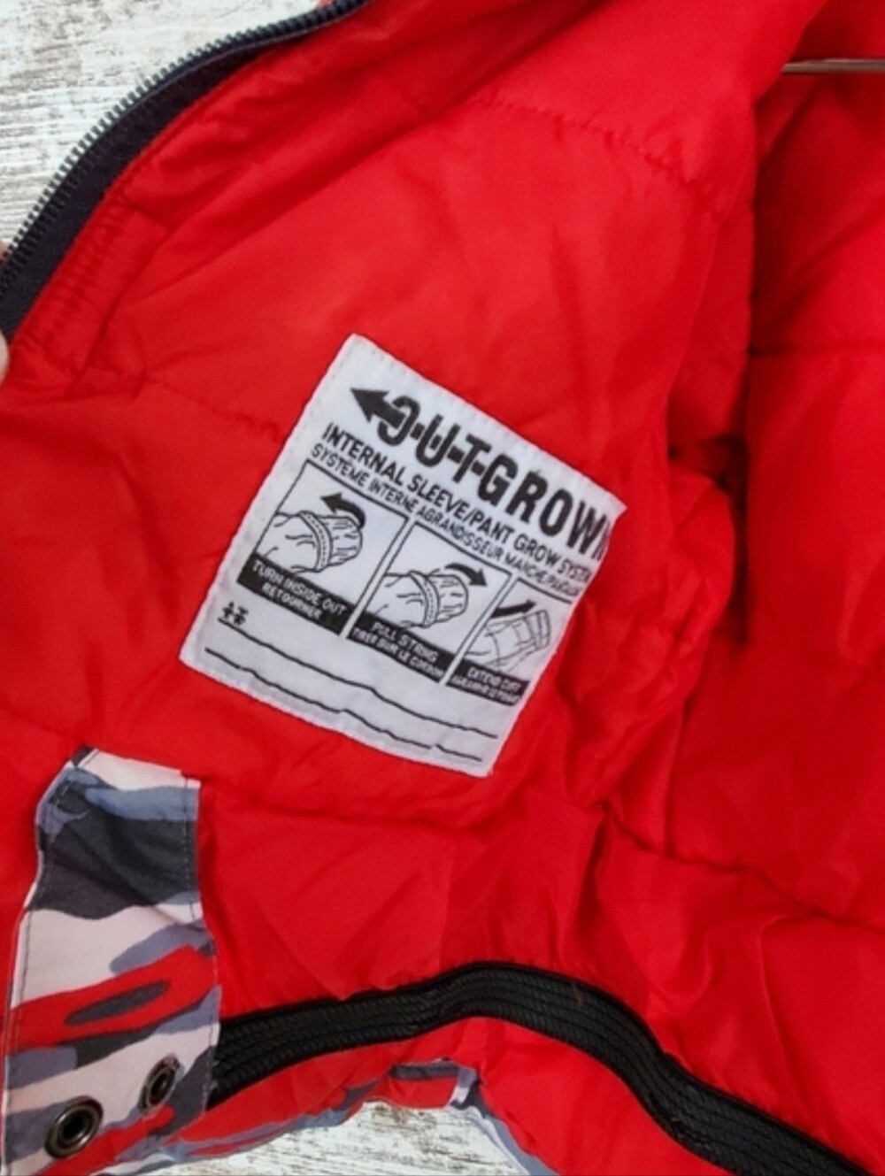 Columbia Outgrown Toddler Unisex Red Blue Camo Ski Snow Winter Jacket - Picture 3 of 12